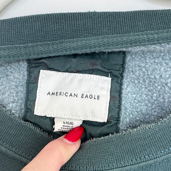 American Eagle Dark Green Sweatshirt Large - Picture 2 of 2